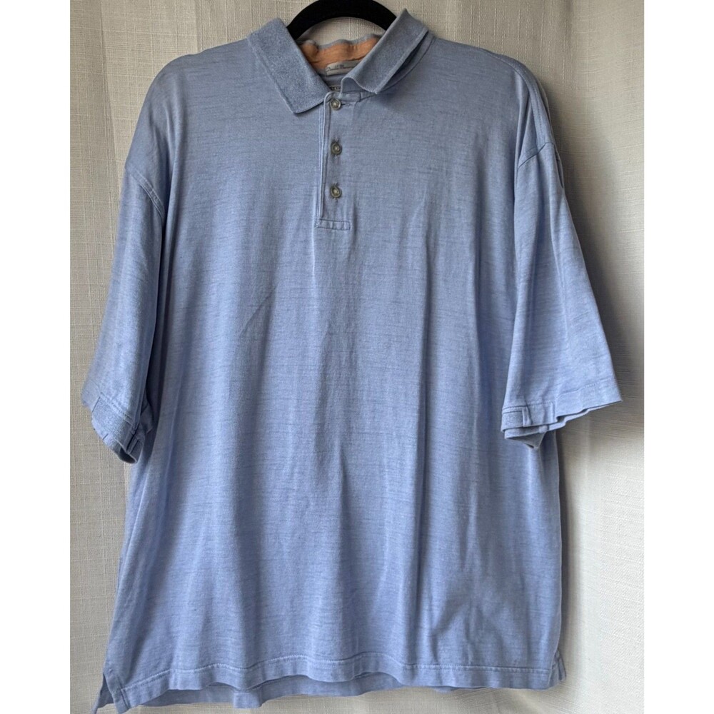 David's Masterpiece Collection Polo Shirt Men L Blue Cotton Forsyth Canada Hong